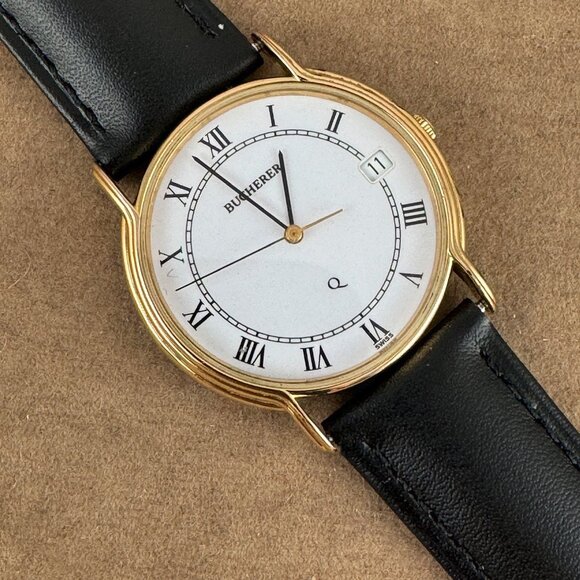 Vintage 1980's Luxury Bucherer Swiss Made 7 Jewels Swiss Quartz Movement Watch - Picture 4 of 10